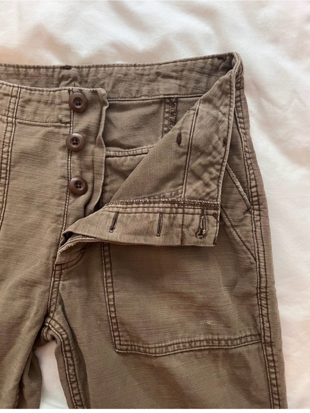 Free People Olive Utility Trousers